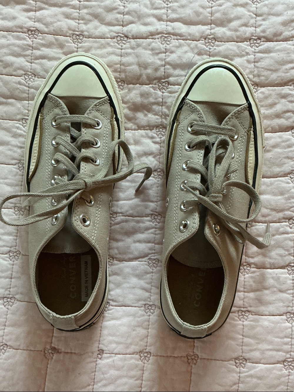 Converse Low-Top Canvas Sneakers in Beige